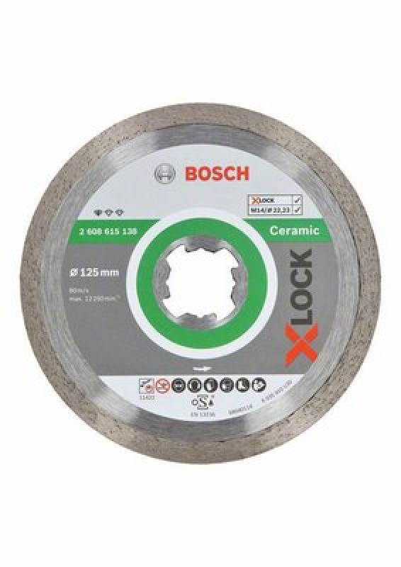 Bosch X-LOCK Gyémánttárcsa Standard for Ceramic o 125 x 22,23 x 1,6 x 7 mm,  (2608615138)