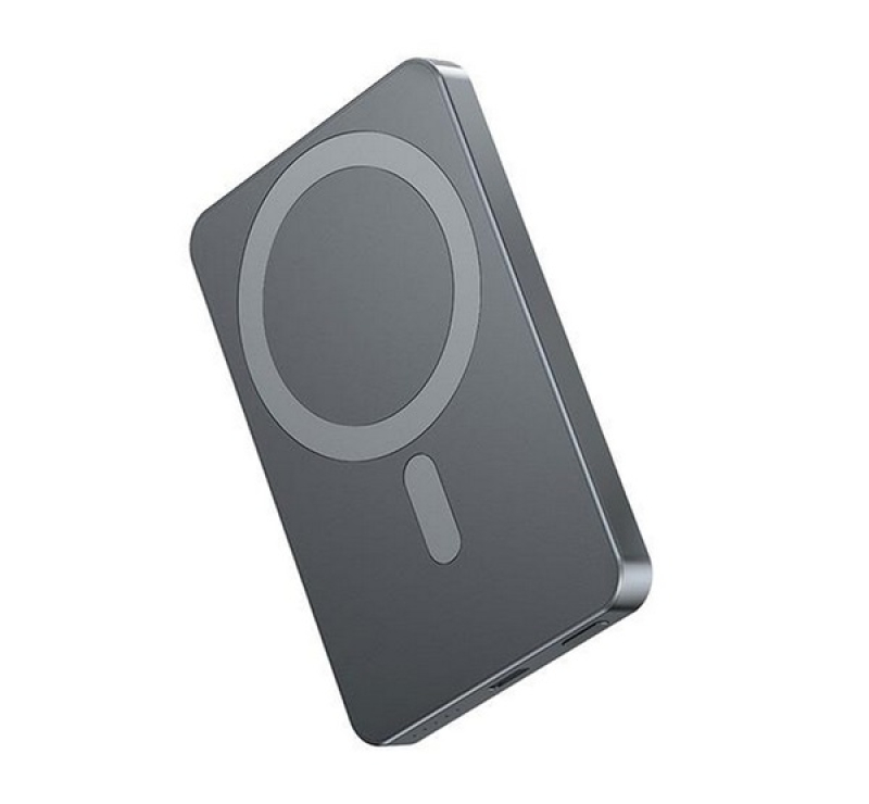 Awei P112K vésztöltő Type-C aljzat (5000mAh, 20W, wireless, MagSafe, PD gyorstöltő) SÖTÉTSZÜRKE