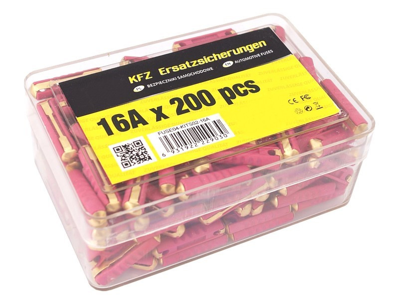 Hengeres biztosítékok 16A, 200 db.CM22903