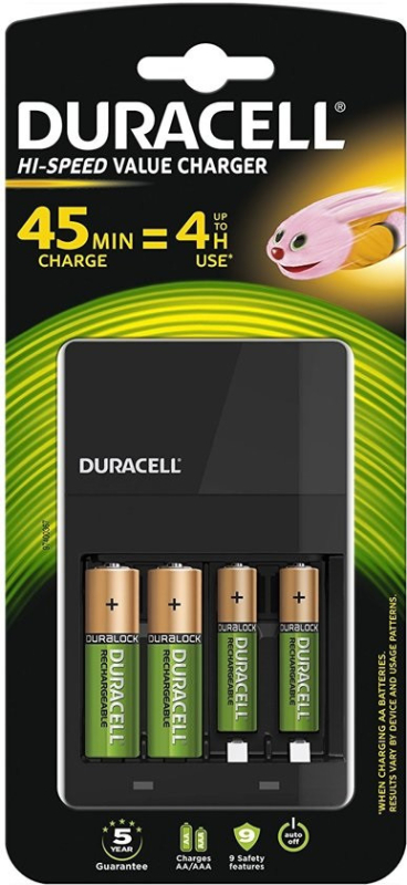 Duracell elemtöltő CEF14 + 2db AA + 2db AAA tölthető elem (DOBN28)
