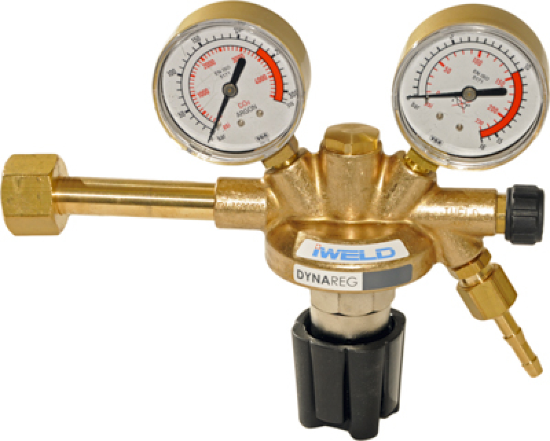 Iweld Dynareg Széndioxid palack nyomáscsökkentő 230/10 bar, 2 manométerrel
