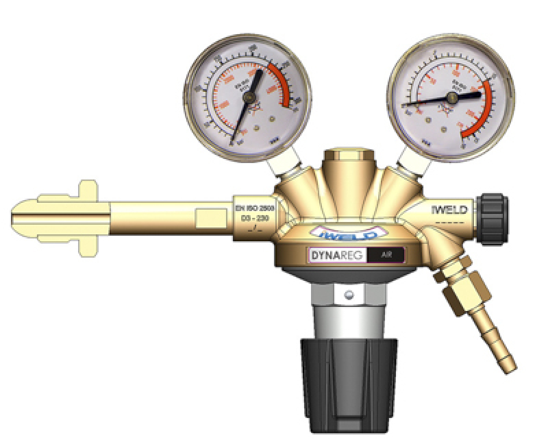 Iweld Dynareg levegő nyomáscsökkentő 230/10 bar, 2 manométerrel