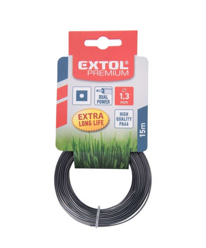 Extol Premium damil szegélynyíró géphez 1,6 mm, négyszög keresztmetszetű, 15m (8870912)