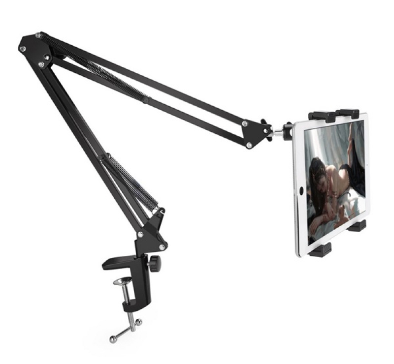 Asztali tartó (asztallapra rögzíthető, állvány, állítható, dönthető, 360°, alumínium, 4.4-7.7