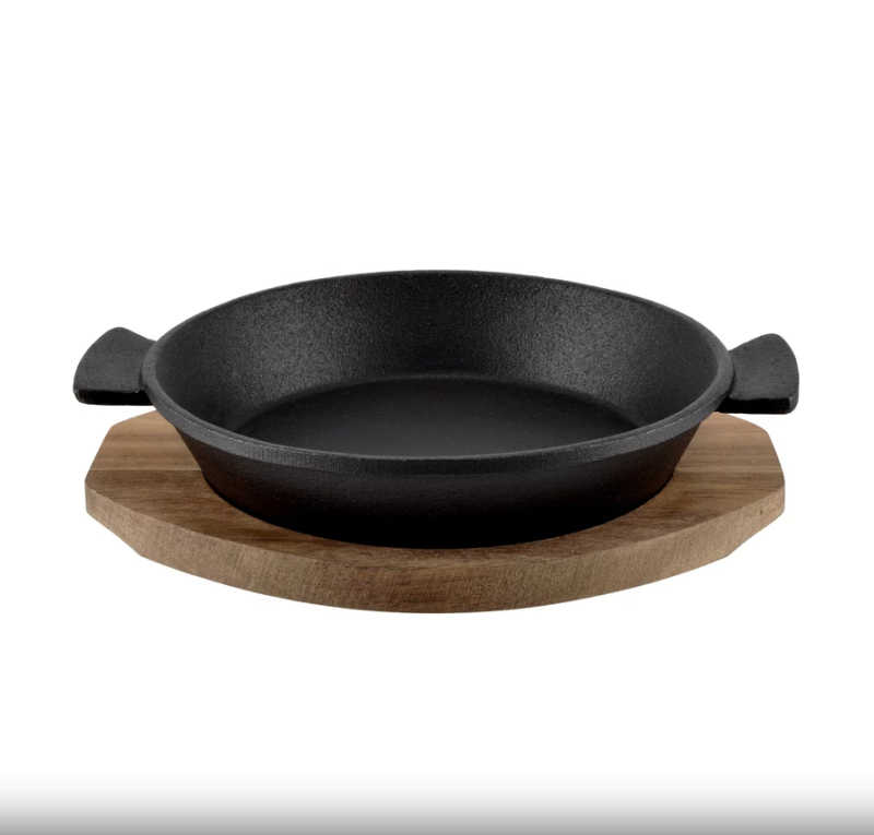 Perfect Home öntöttvas kerek sütőtál fa alátéttel (16645)