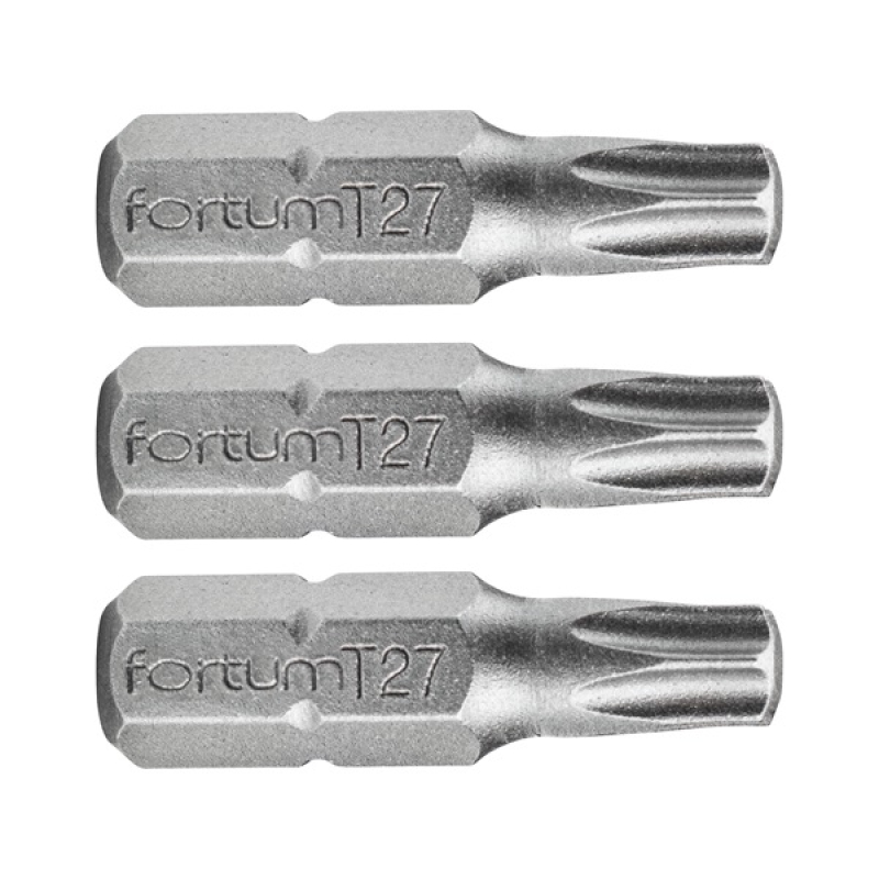Fortum behajtóhegy TORX, 3 db, S2 acél; T 10×25mm, bliszteren (4741410)