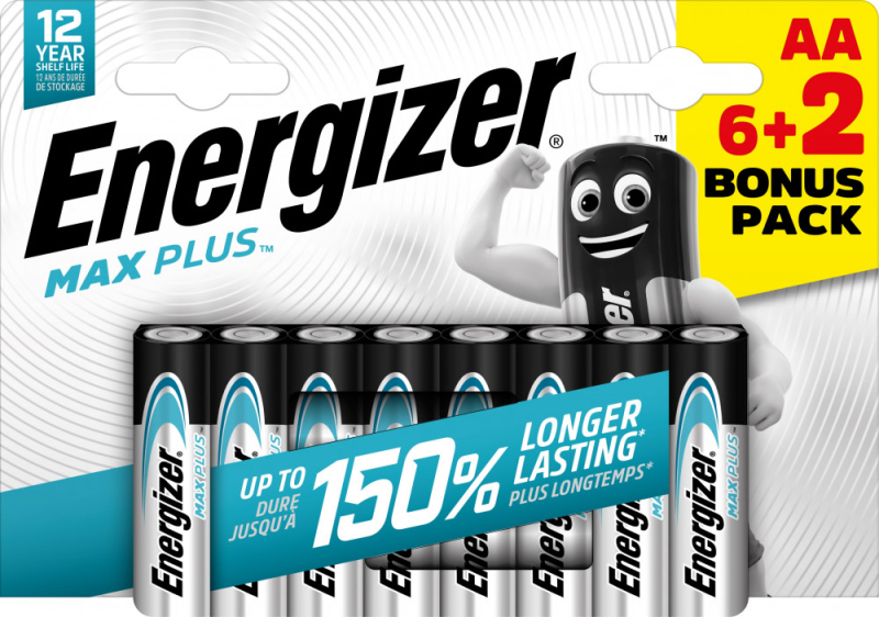 Energizer Max Plus ceruzaelem AA 8db/csomag (NZAXPAA3)