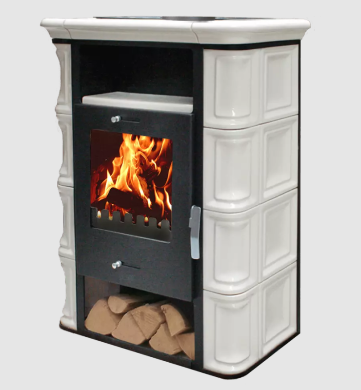 Bonn kerámia csempés kandalló, csontszín (DOM-KAND-004)