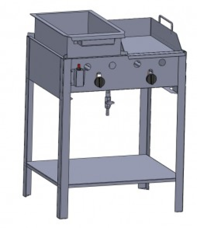 Kétégős álló kombi készülék lángos-, és lapsütővel, Földgáz üzemű (BGS-2.1 LLS)