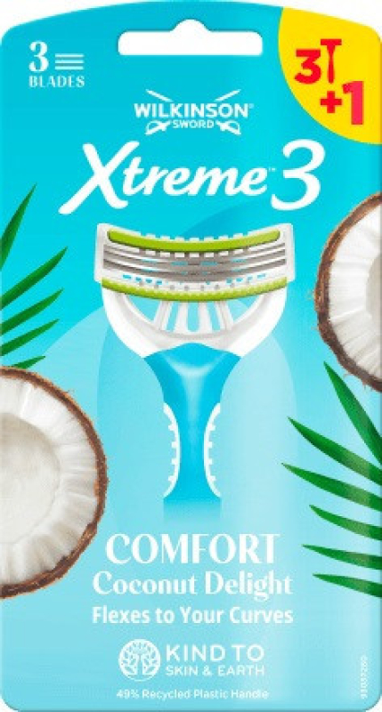 Wilkinson XTREME3 Beauty Coconut Delight 3+1 db-os női eldobható borotva (UWEW13)