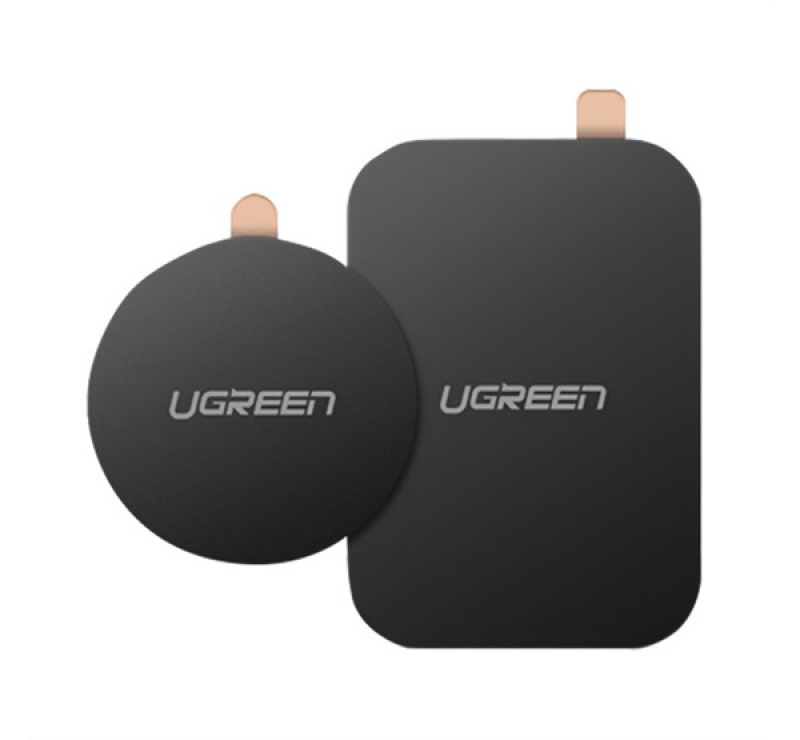 Ugreen LP123 öntapadós fémlap 2db (mágneses autós tartóhoz ideális, négyzet + kör alakú) FEKETE