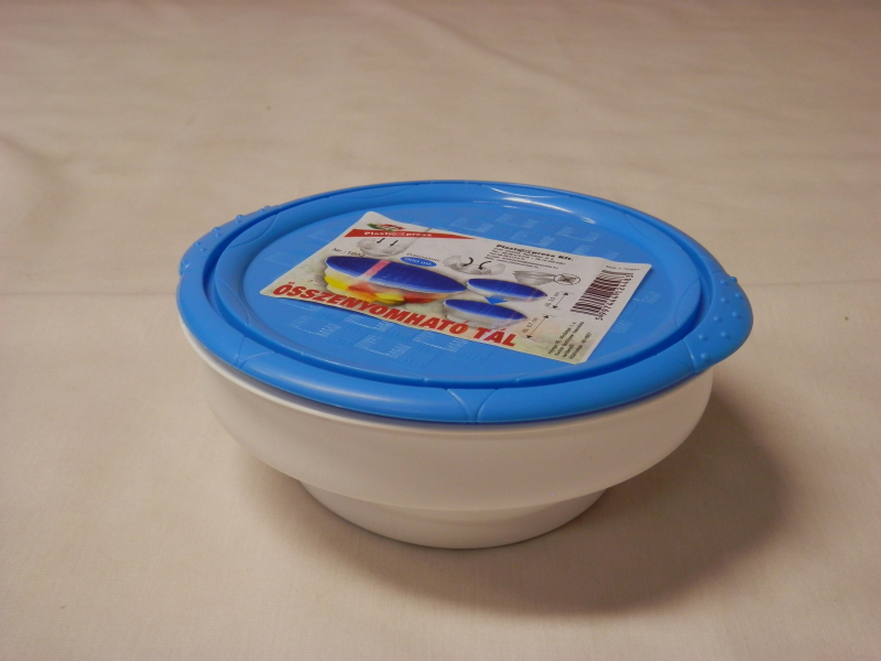 Összenyomható tál, műanyag 0,9 liter kék (1602)