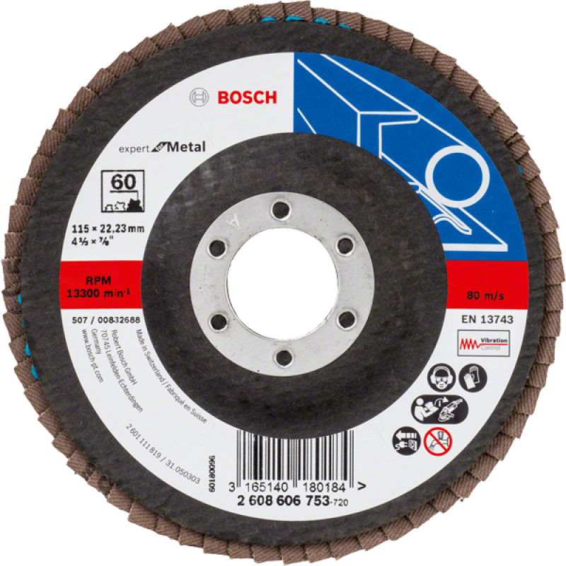 Bosch X551 Zirkon legyezőtárcsa o 115 mm, o 22.23 mm, P60