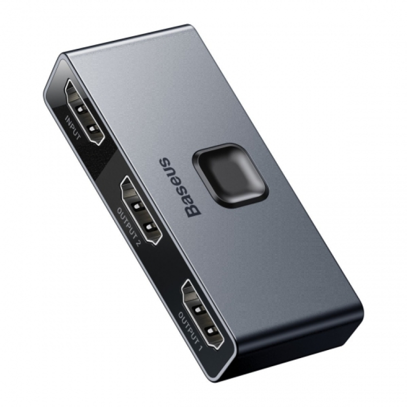 Baseus Kétirányú HDMI - 2x HDMI elosztó 4K / 30 Hz, szürke (CAHUB-BC0G)