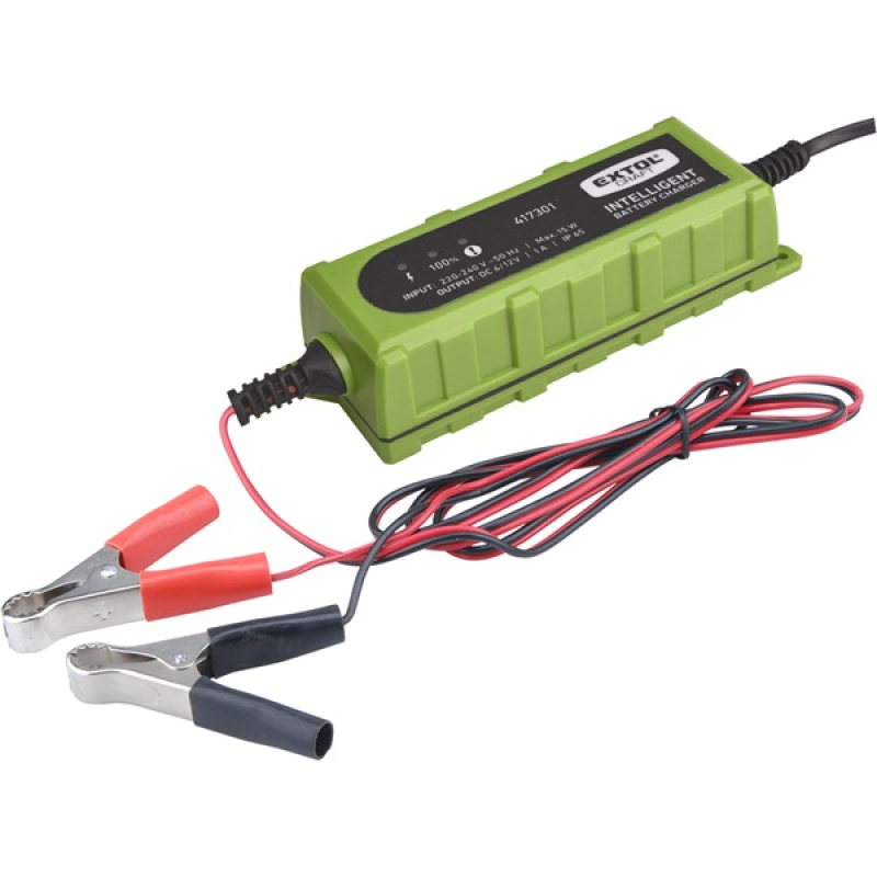 Extol Craft autós akkutöltő, mikroprocesszoros, 12V/6V (417301)