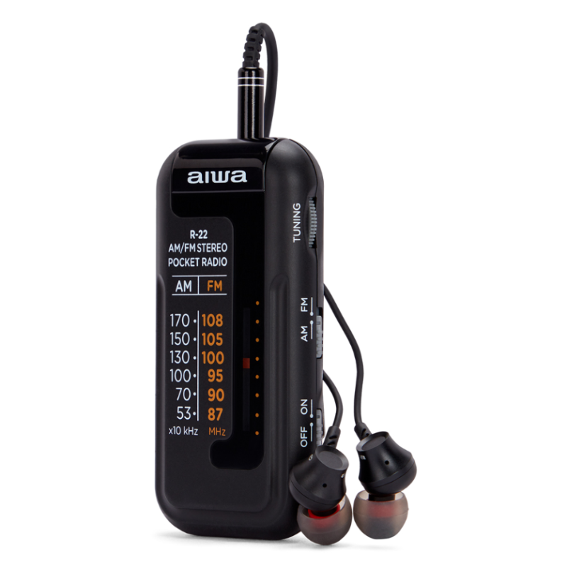 Aiwa R-22BK hordozható vintage japán zsebrádió fekete(13189)