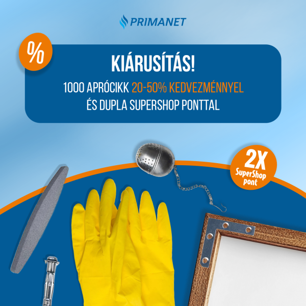 Kiárusítás! 1000 aprócikk 20-50% kedvezménnyel és DUPLA SuperShop ponttal!